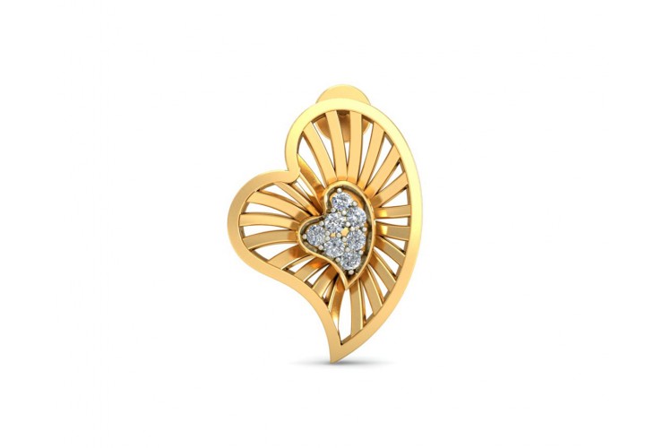 Urith Heart Earring in Gold with diamonds